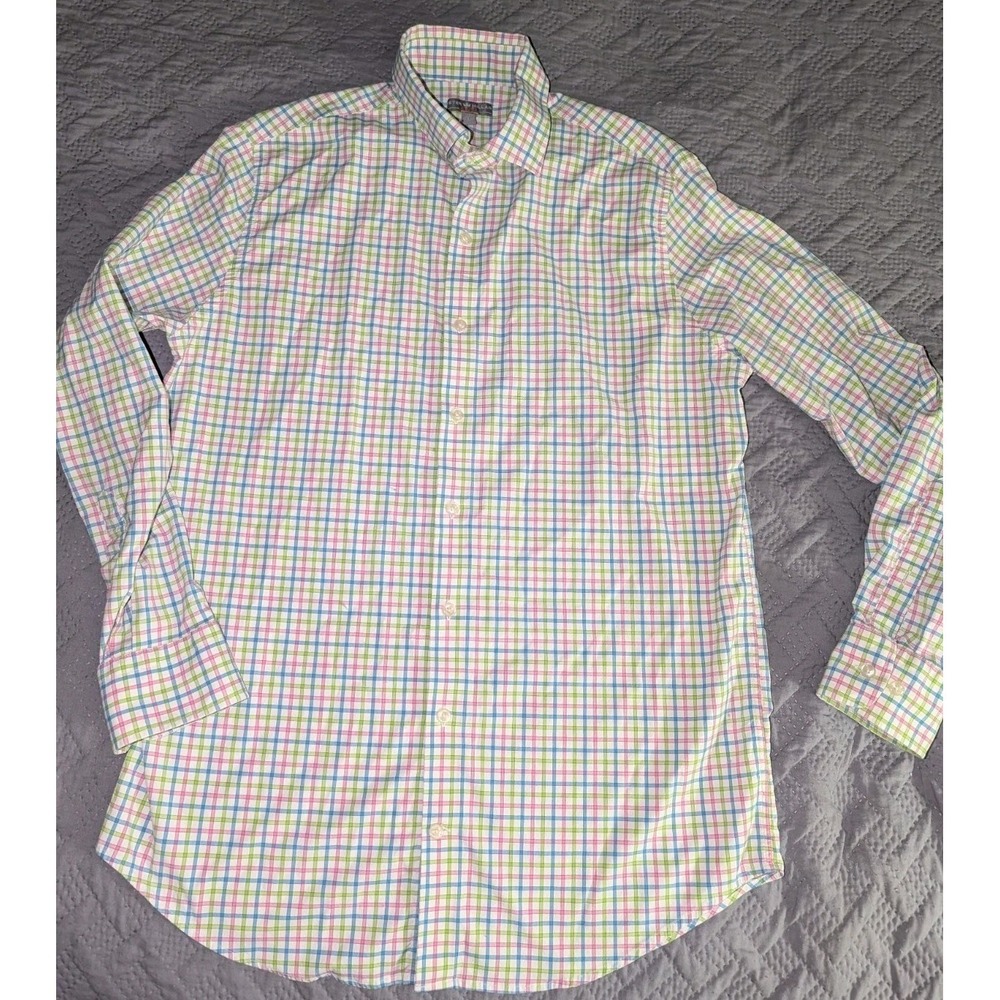 Peter Millar Mens Large "Wicking" Long Sleeve Button Up Dress Shirt Pastel Color
